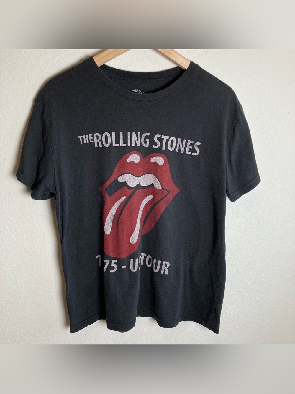 The Rolling Stones 1975 US Tour Black Short Sleeve Shirt Women's Large